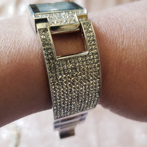 Geneva platinum bangle watch. New! No box. - Picture 6 of 11